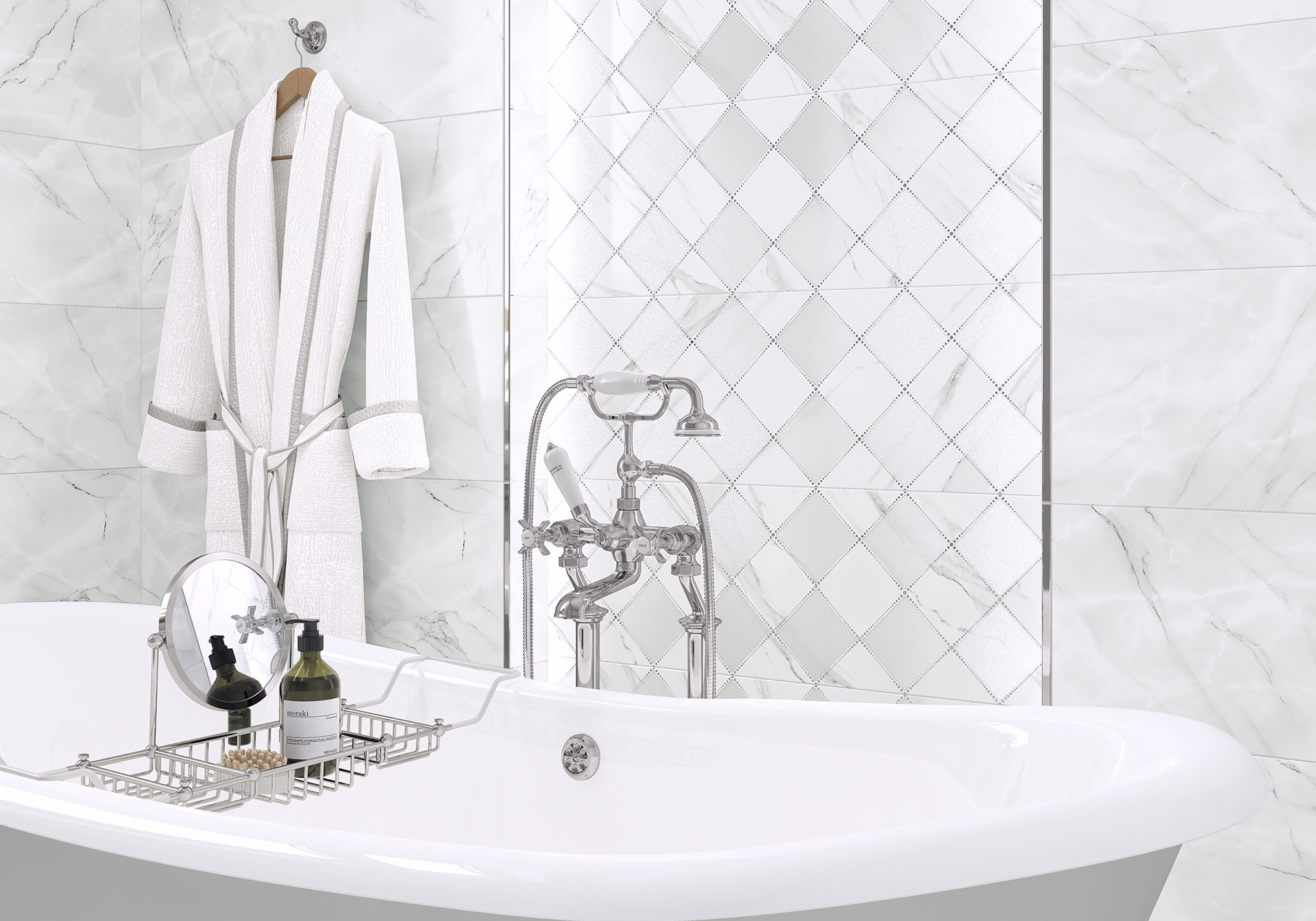 Декор Alma Ceramica Ларедо DWU93LRD17R белый 30x90