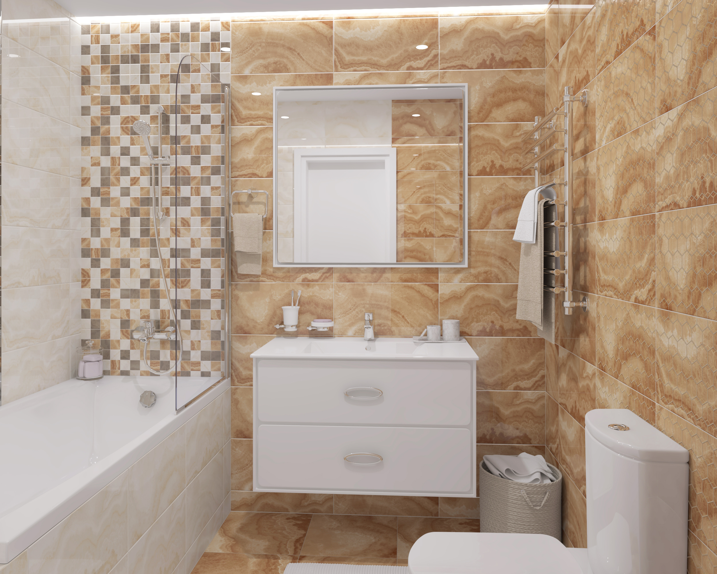 Мозаика (MM34040) Laparet Prime мозаичный серый микс 25x25 глянцевый