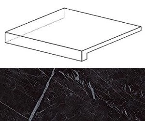 Ступень угловая левая Marvel Nero Marquina Scalino Ang. Sx ATED 33x33