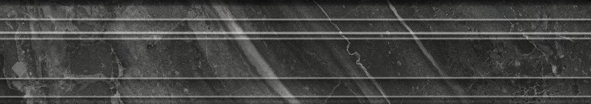 Бордюр Керама Марацци Venezia Риальто чёрный глянцевый обрезной 40х7,3