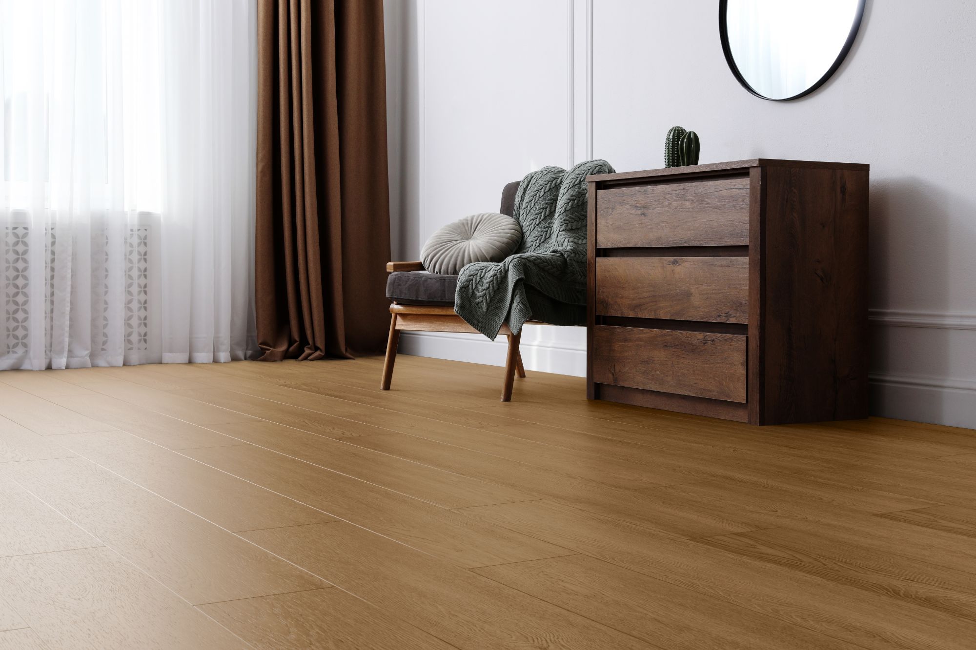 Кварцвиниловая плитка Aqua Floor Space Select XL AF4090SXL 1520x220 Дуб селект Темный замковый кварц винил напольный