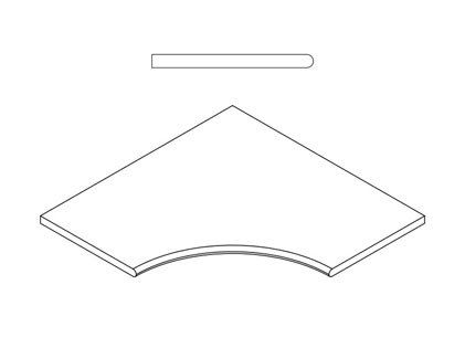 Бортик угловой закругленный Italon Genesis X2 Grey 60x60