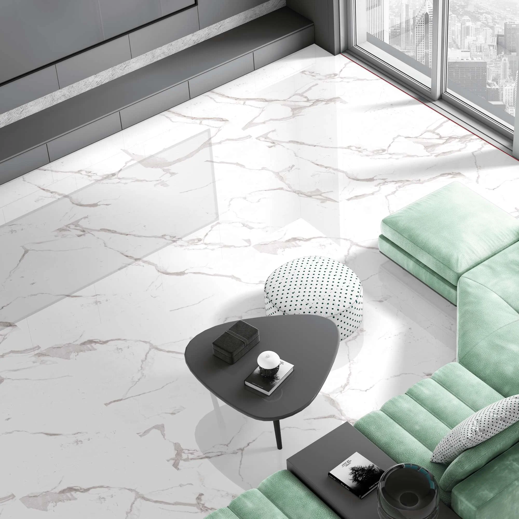 Керамогранит Аркадия Керамика FP1012-A Statuario Mires Full Polished 60x60 белый