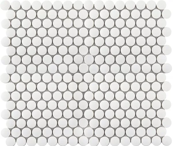 Мозаика СтарМозаик Penny Round White Antislip (JNK81011) 30.9x31.5 белый