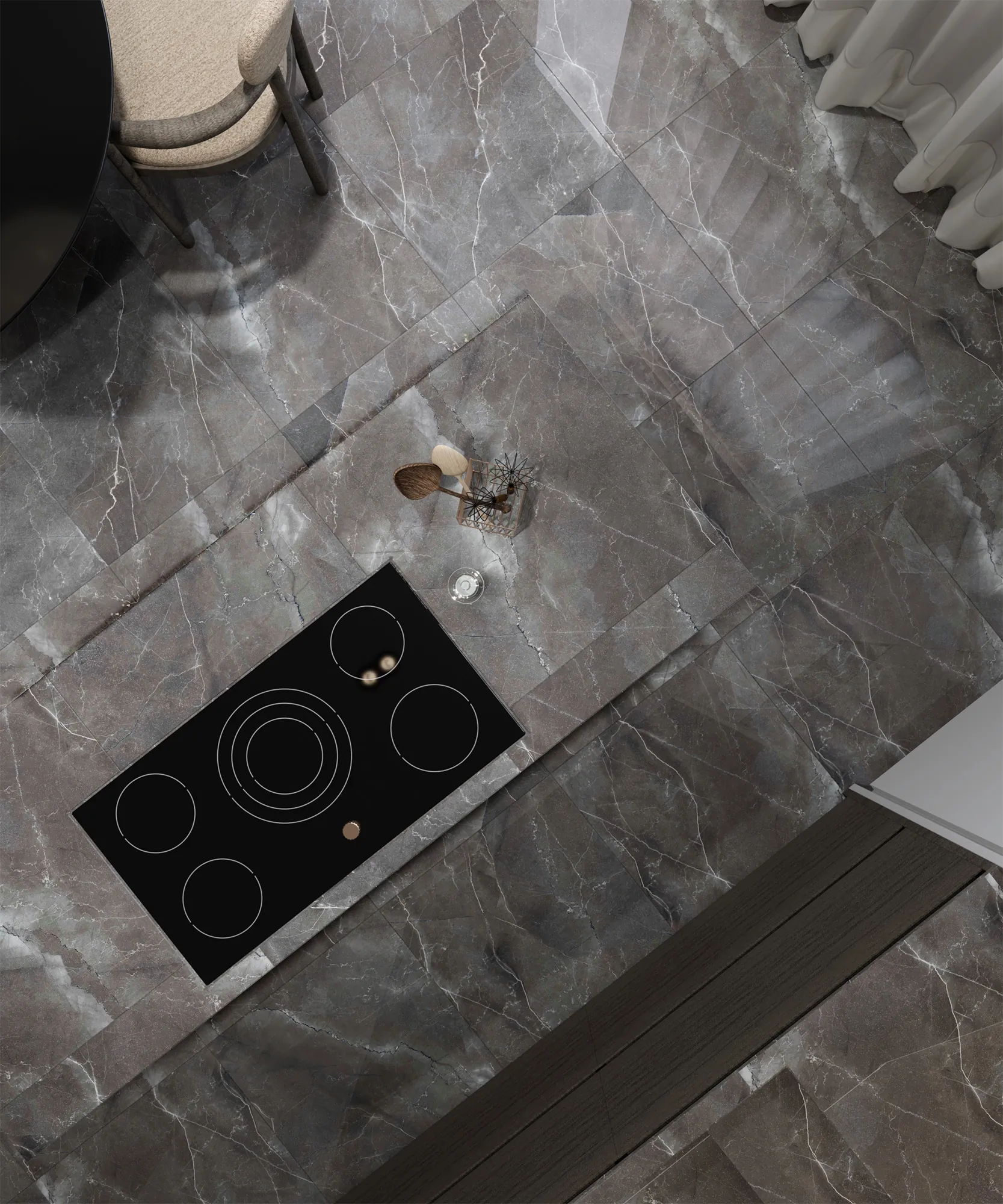 Керамогранит Аркадия Керамика CR6011-A Pulpis Nero Carving 60x60 серый