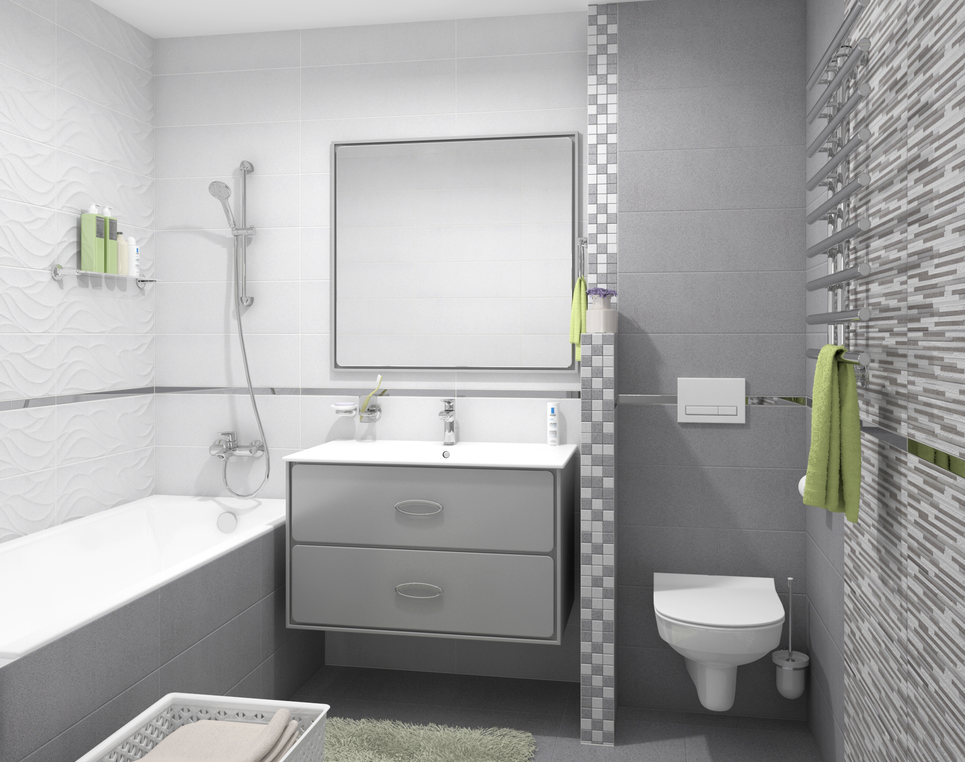 Декор (17-10-06-489) Laparet Vega серый рельеф 20x60 матовый