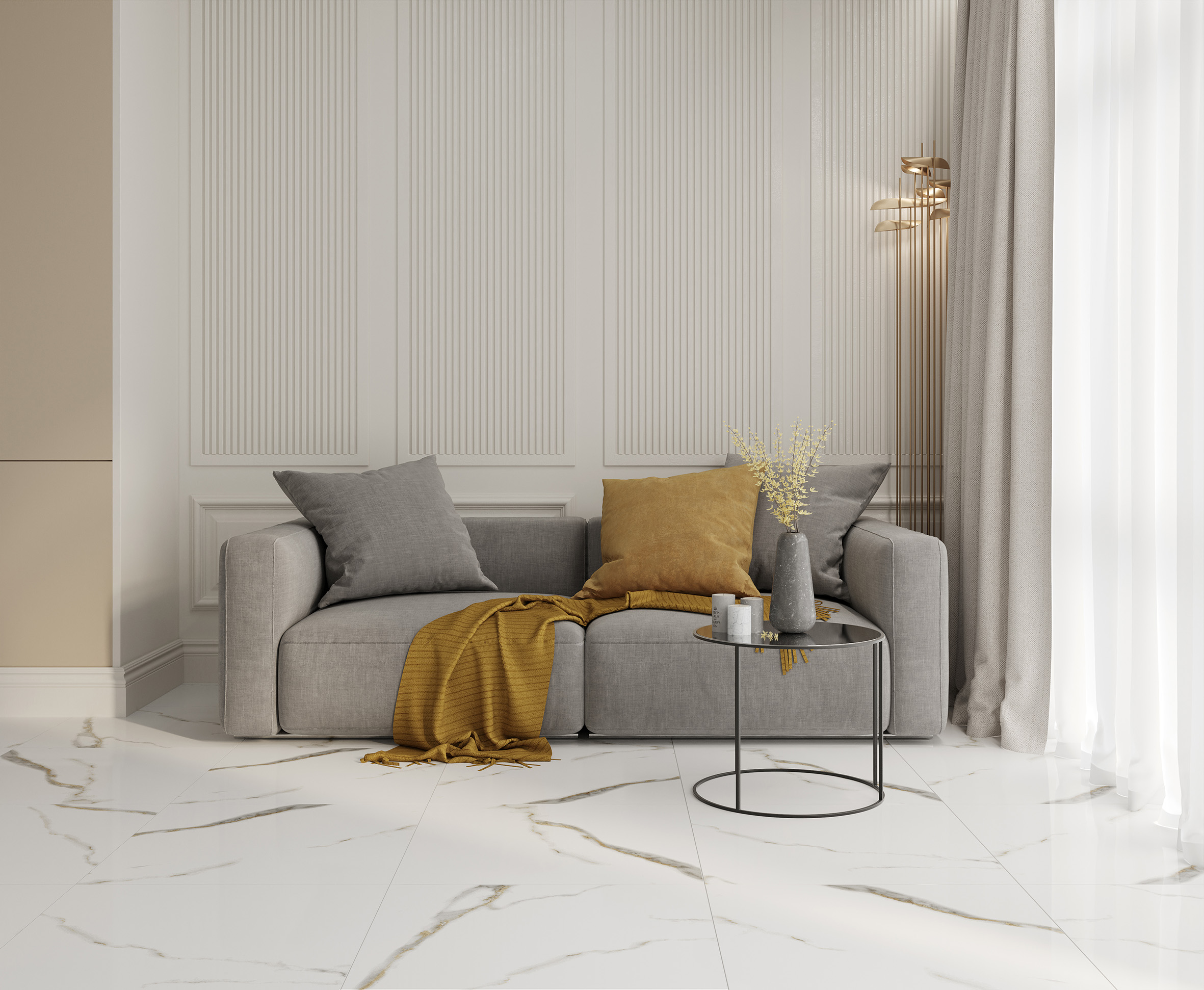 Керамогранит Laparet Golden White Statuario 60x60 полированный