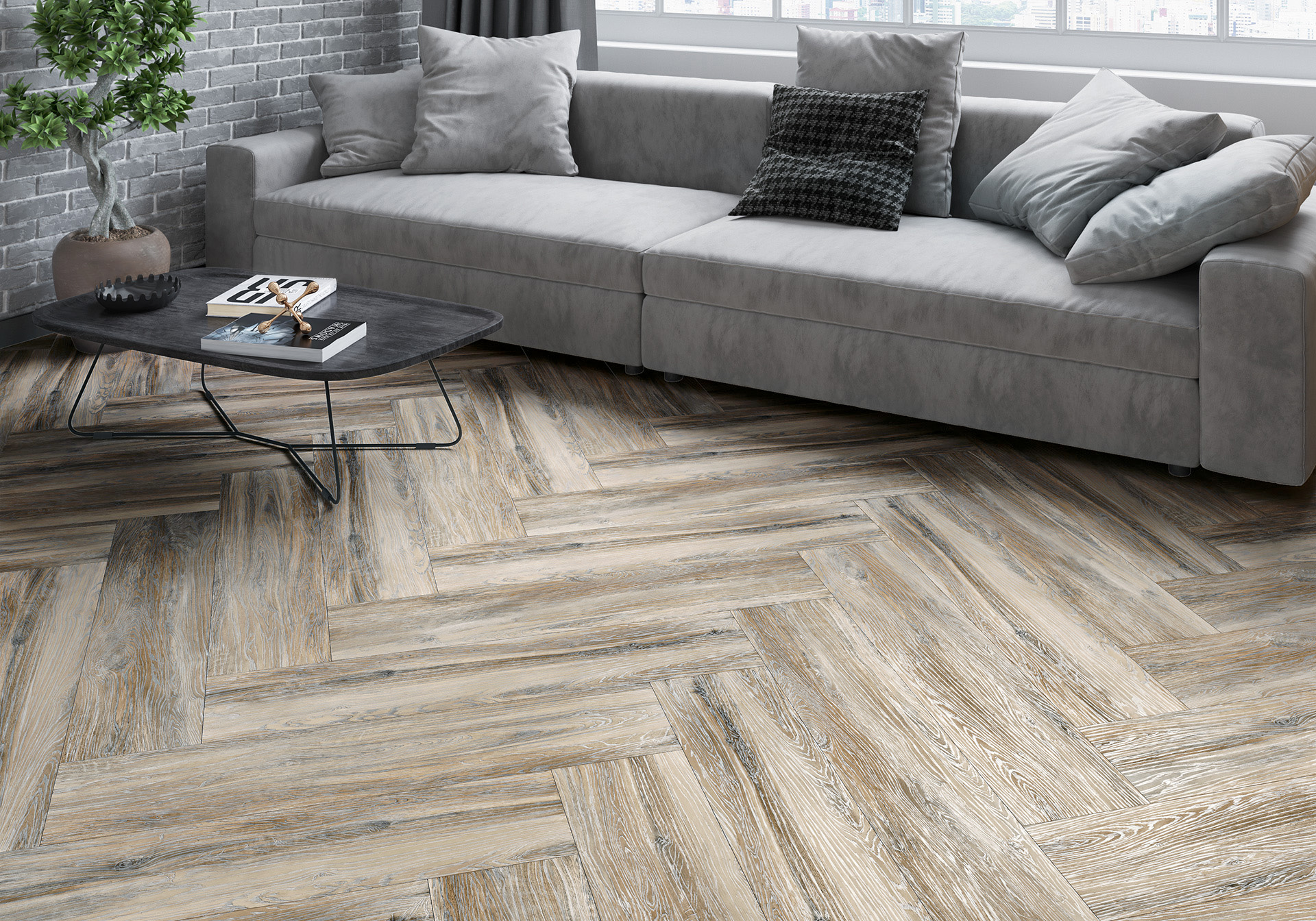 Керамогранит Alma Ceramica Вествуд GFA92WTD04R серый 20x90