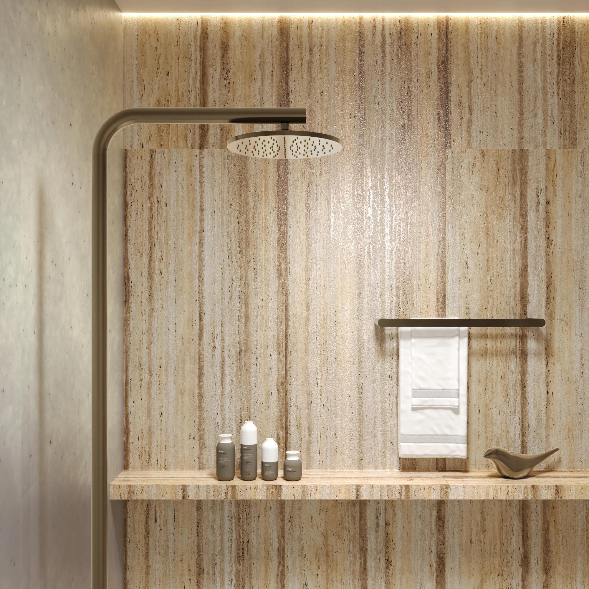 Керамогранит Креанза SH1008-G Rock Travertino Beige Shape+Glue Art 60x120 бежевый