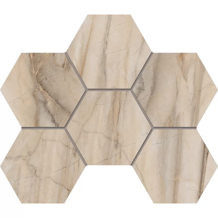 Мозаика Estima BR01 Bernini Hexagon Pearl 25x28.5 бежевый полированный