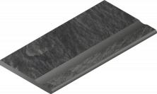 Бортик Italon Материя X2 Титанио с выемкой закругленный 620090001198 черный 30x120