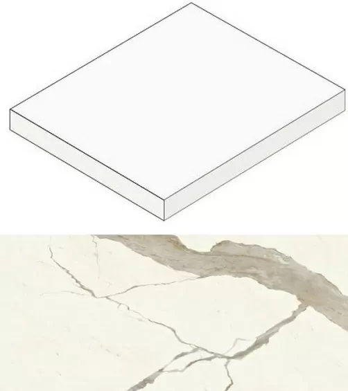 Ступень угловая Marvel Calacatta Sublime Scalino Angolare Silk AGJJ 37.5x37.5