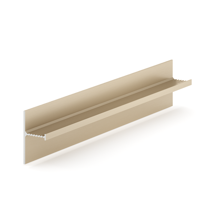 Теневой плинтус Laconistiq REVERSE 20 с кромкой 15мм для панелей и керамогранита Св. золото анод.. 39,3х16х3000мм зазор 15/20мм