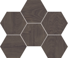 Мозаика Estima SI04 Ametis Selection Hexagon Walnut 25x28.5 коричневый