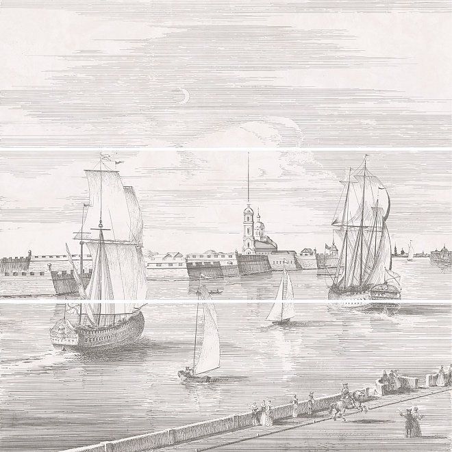 Декор Kerama Marazzi 12108R\3x\3F Панно Город на воде SPb 75x75