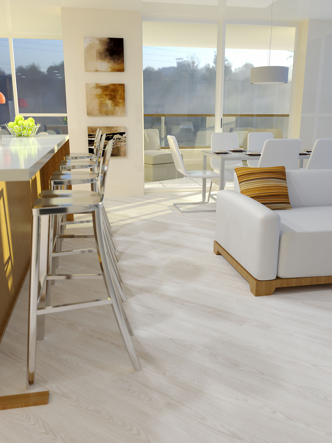 Кварцвиниловая плитка Fine Floor Light FF-1378 Дуб Гессен кварц винил напольный