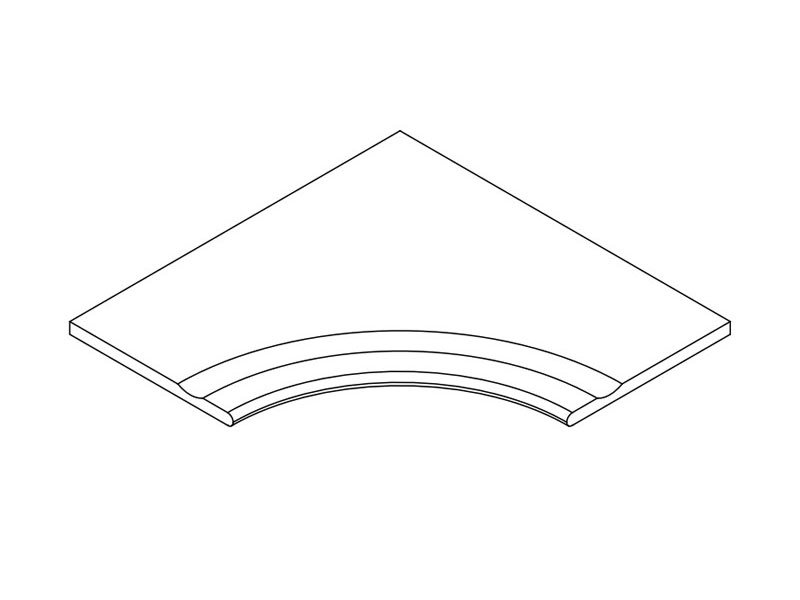 Бортик изогнутый с выемкой закругленный Atlas Concorde Оак Резерв Пьюр 60x60