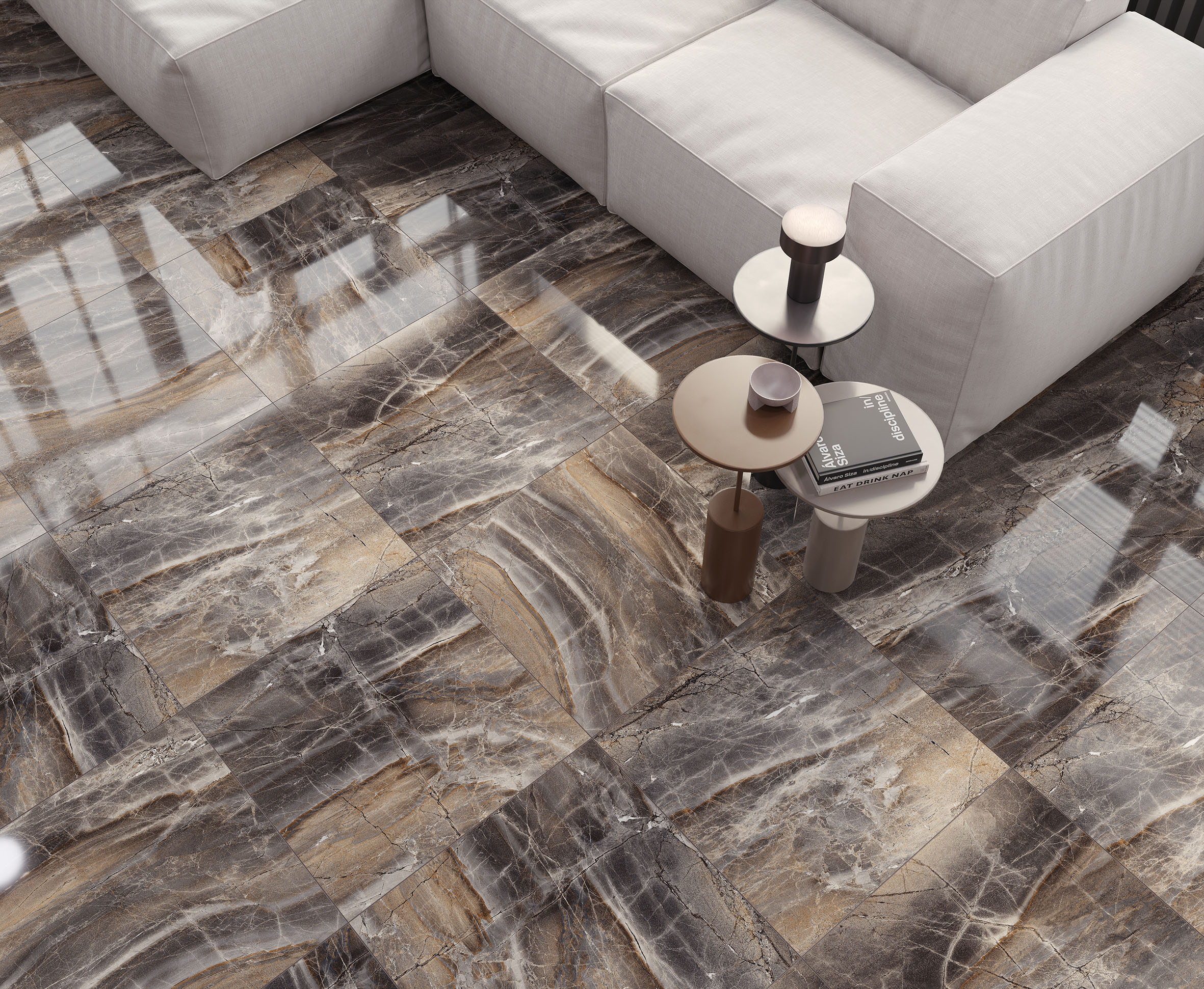 Плитка керамогранитная Laparet Electra Brown 60x120 см полированная