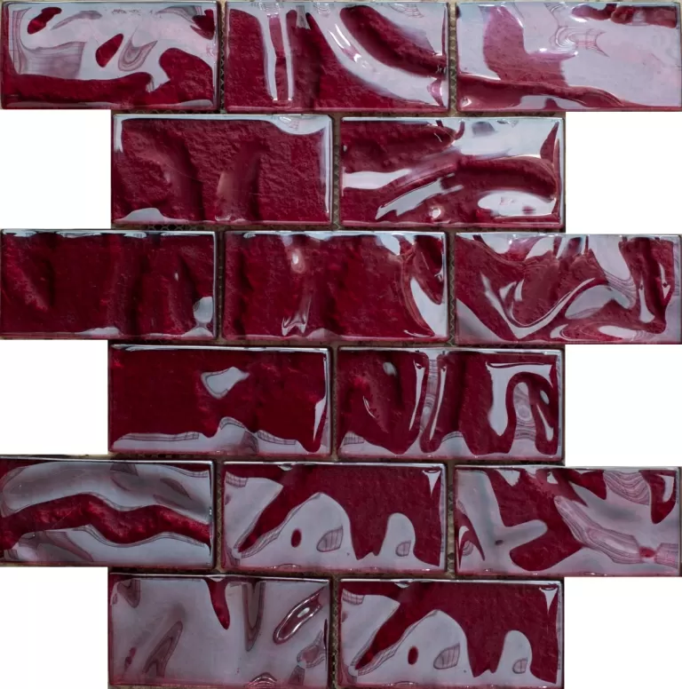 Мозаика NSmosaic S-827 стекло бордовый 29.8x24.8
