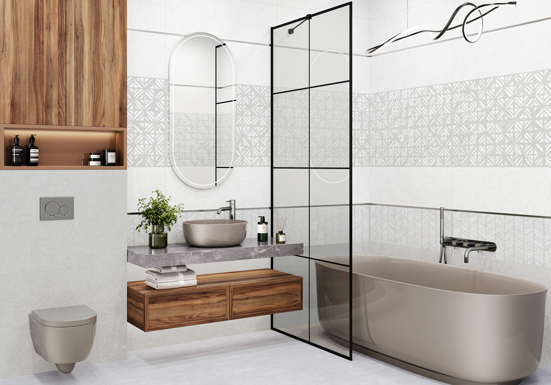 Керамическая плитка Alma Ceramica Амарант TWU3090AMT17R белый 30x90