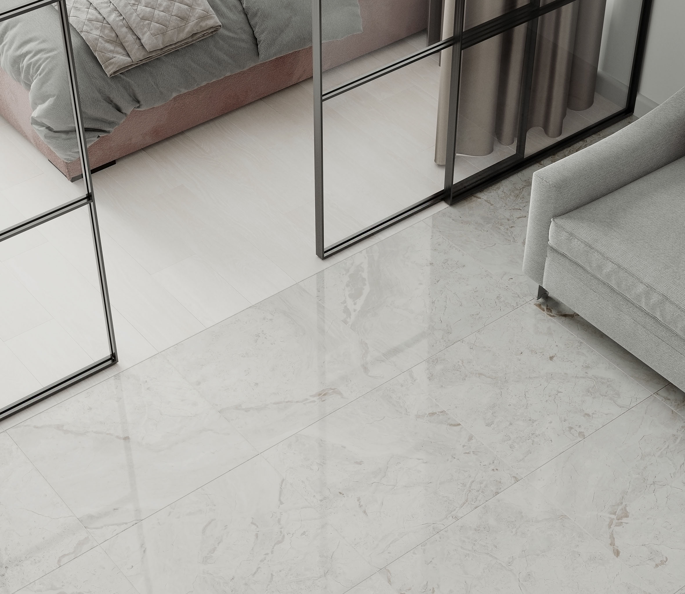 Керамогранит Laparet Breach Silver светло-серый 60x60 полированный