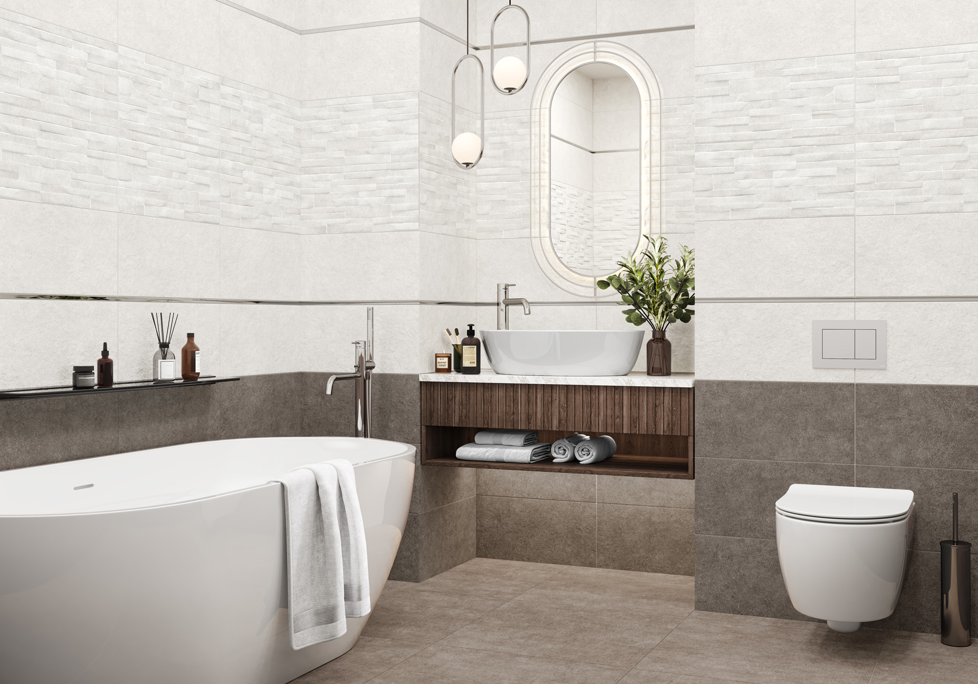 Керамическая плитка Alma Ceramica Дискавер TWU2550DCV14 серый 24.9x50