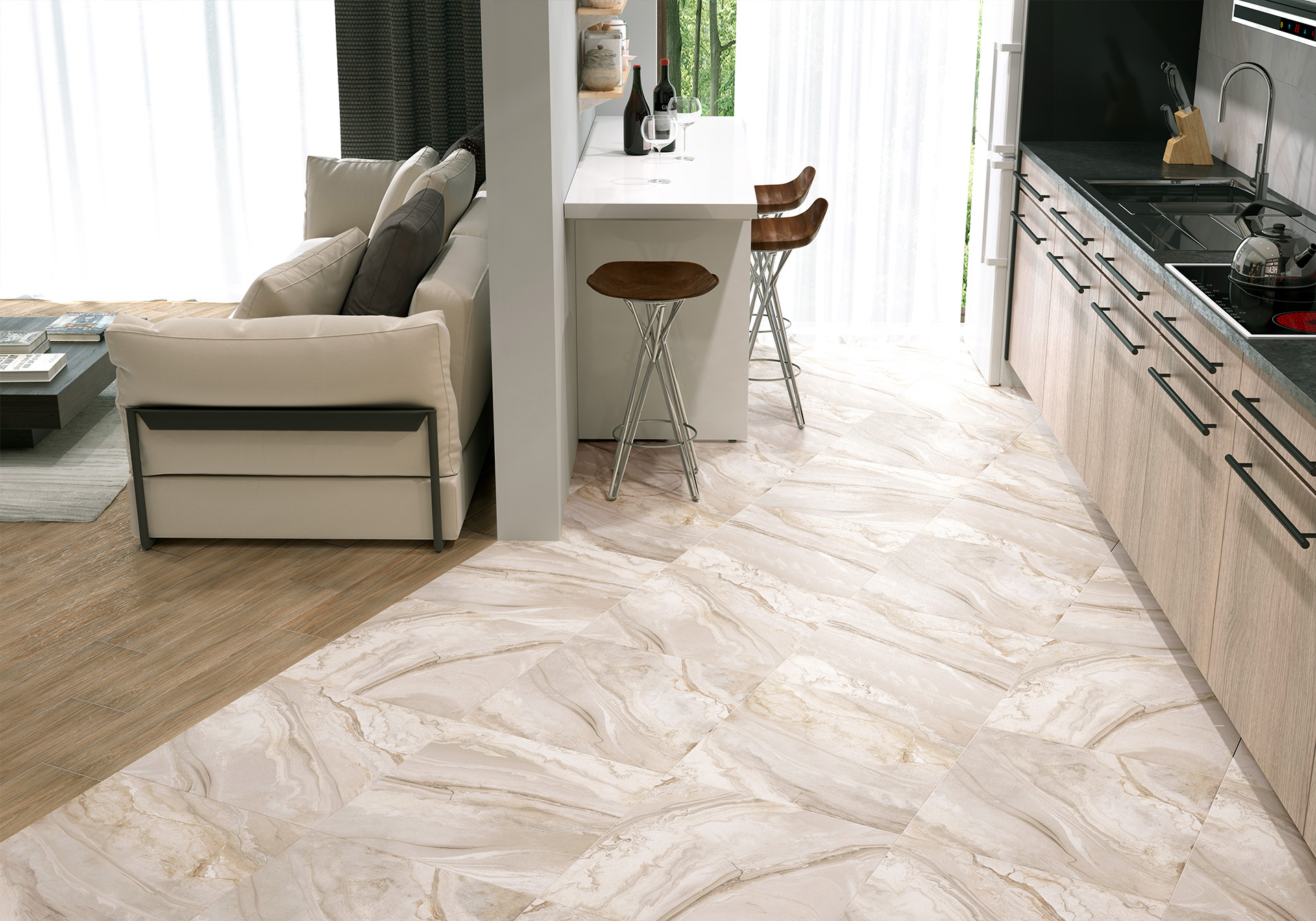 Керамическая плитка Alma Ceramica Мэджик TWU93MGC07R серый 30x90