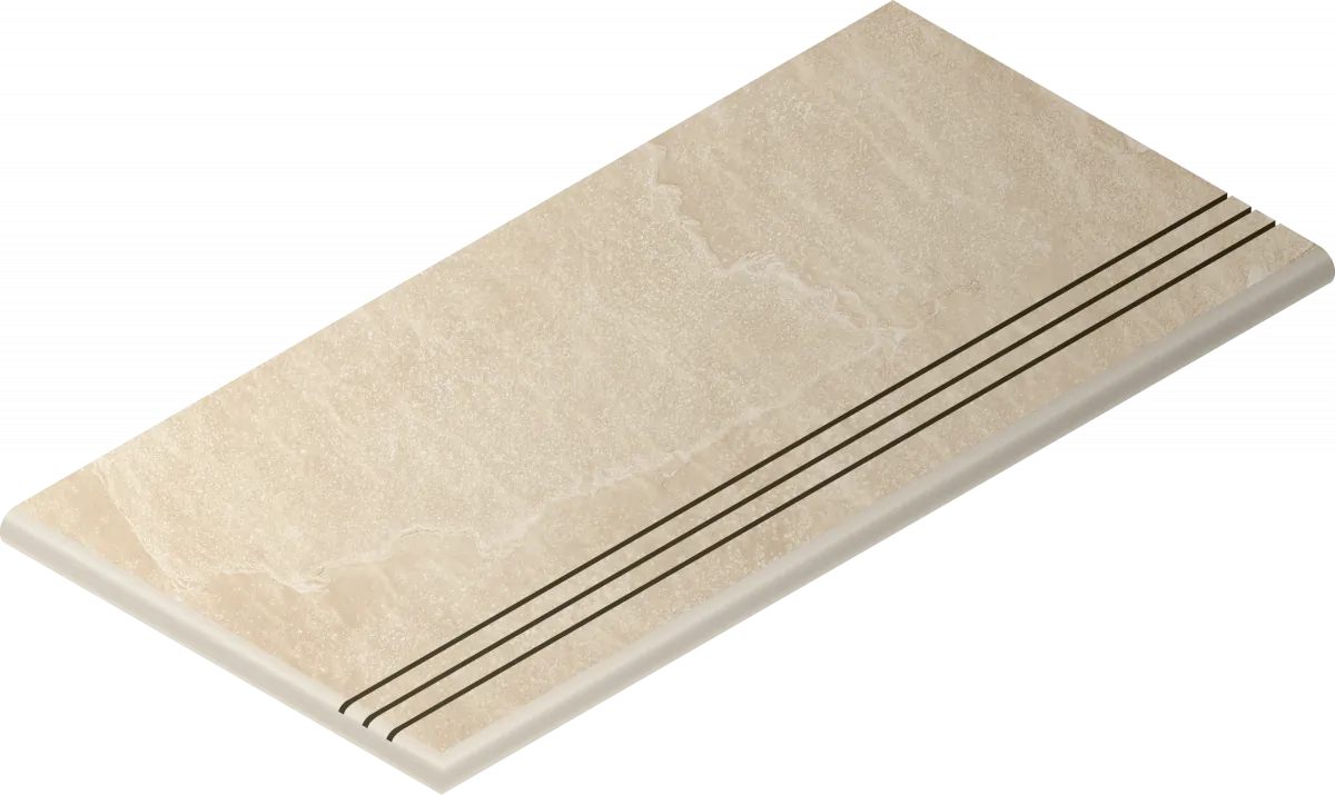 Ступень Italon Материя X2 Магнезио 120 закругленная грип левая 620040000206 бежевый 30x120