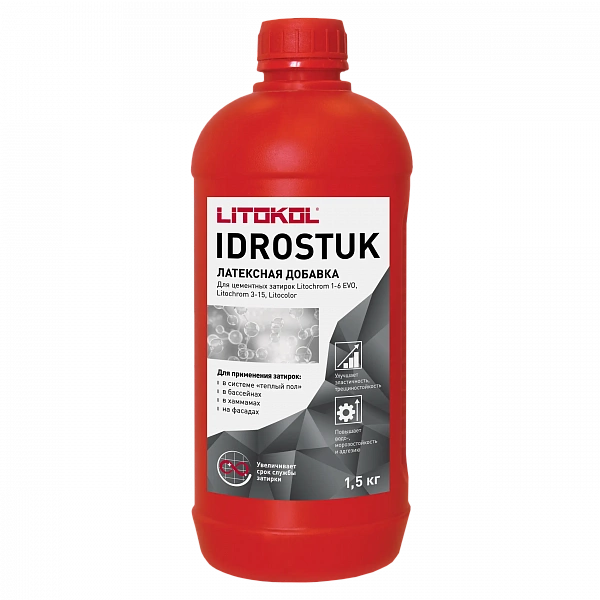 Латексная добавка для цементных затирок Литокол IDROSTUK 1.5кг