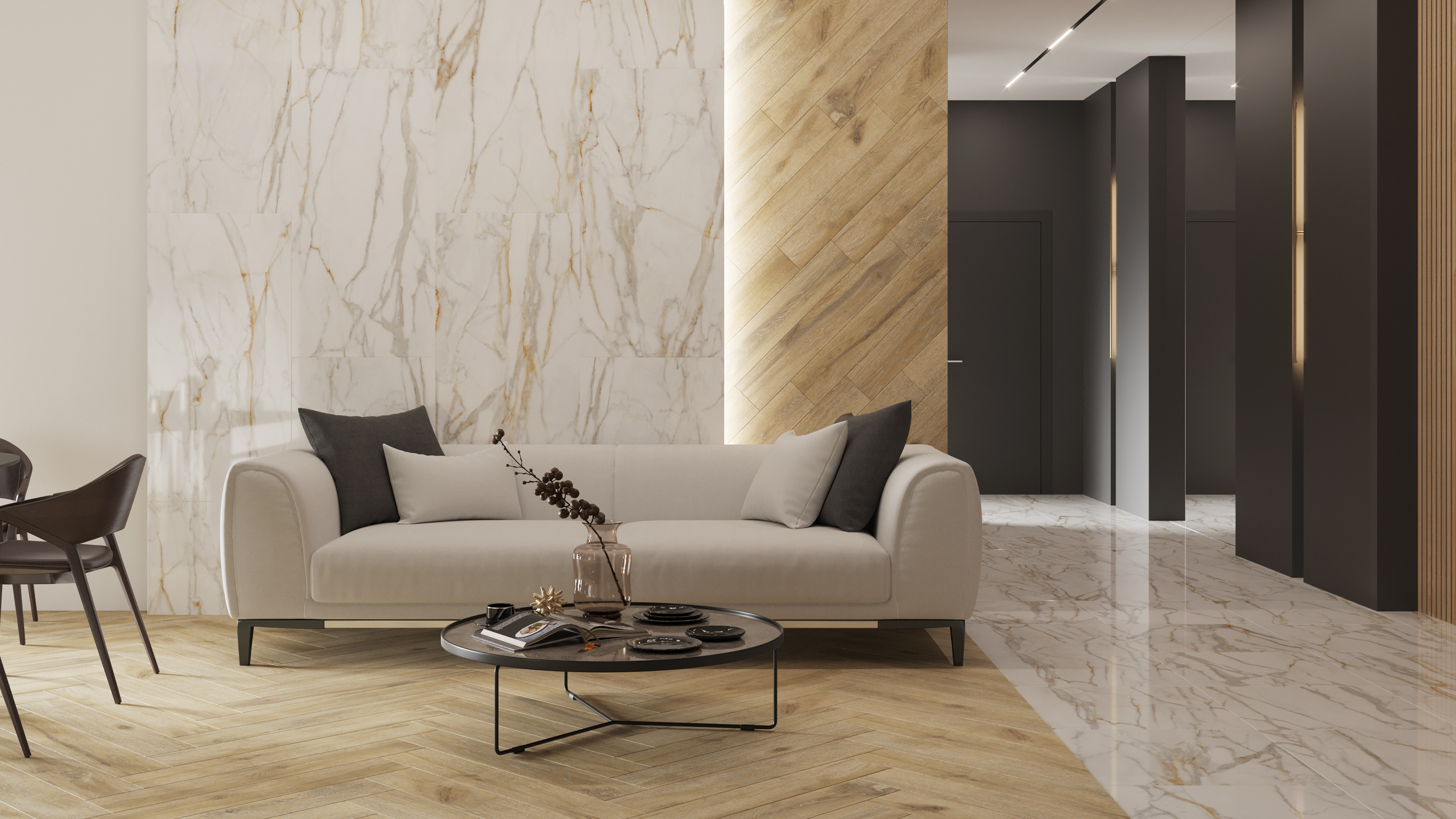 Фальшмозаика Estima SM03 Ametis Supreme Ferrum Corner Left 29.8x59.8 белый полир.