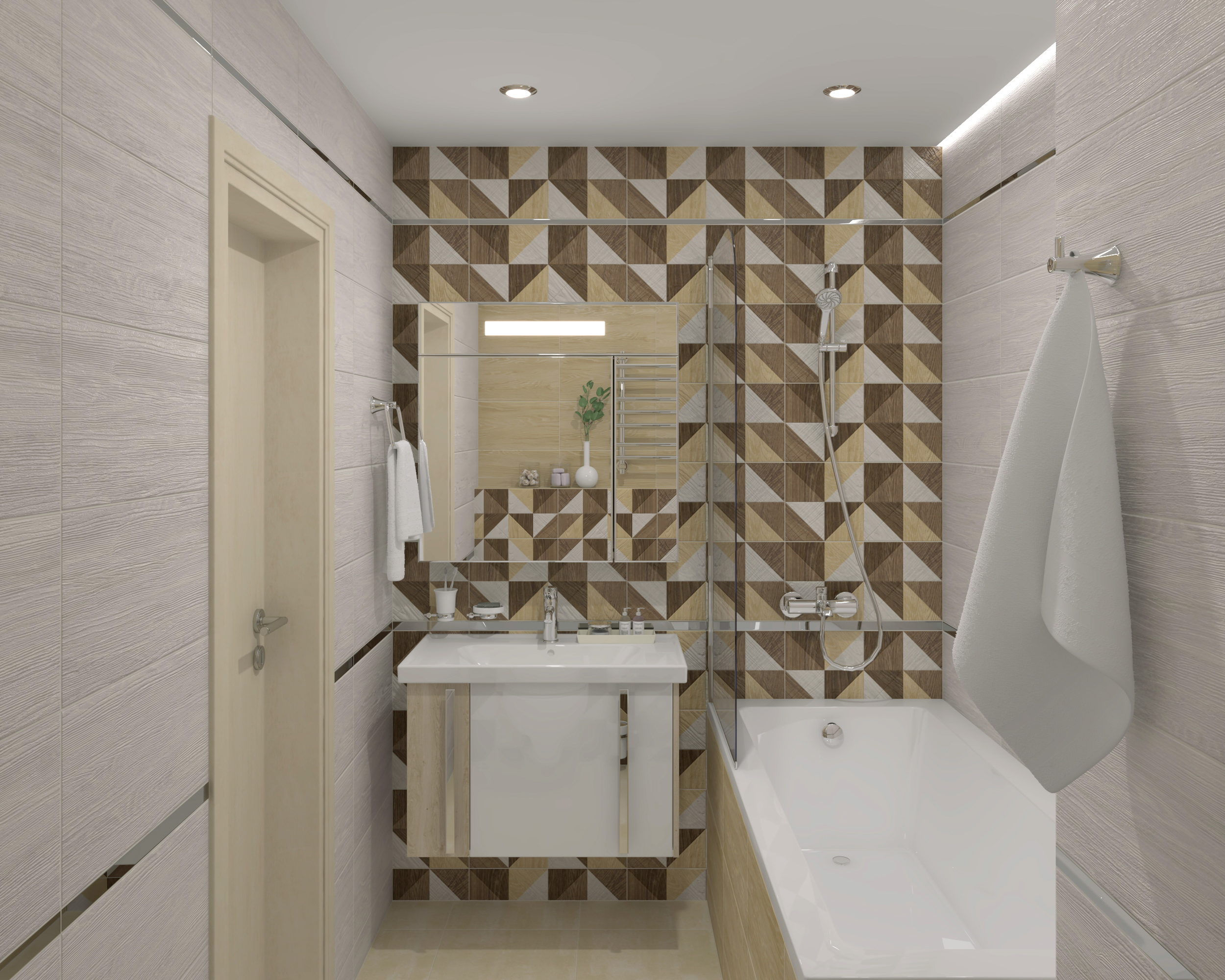 Декор (34008) Laparet Village голубой микс 25x50 матовый