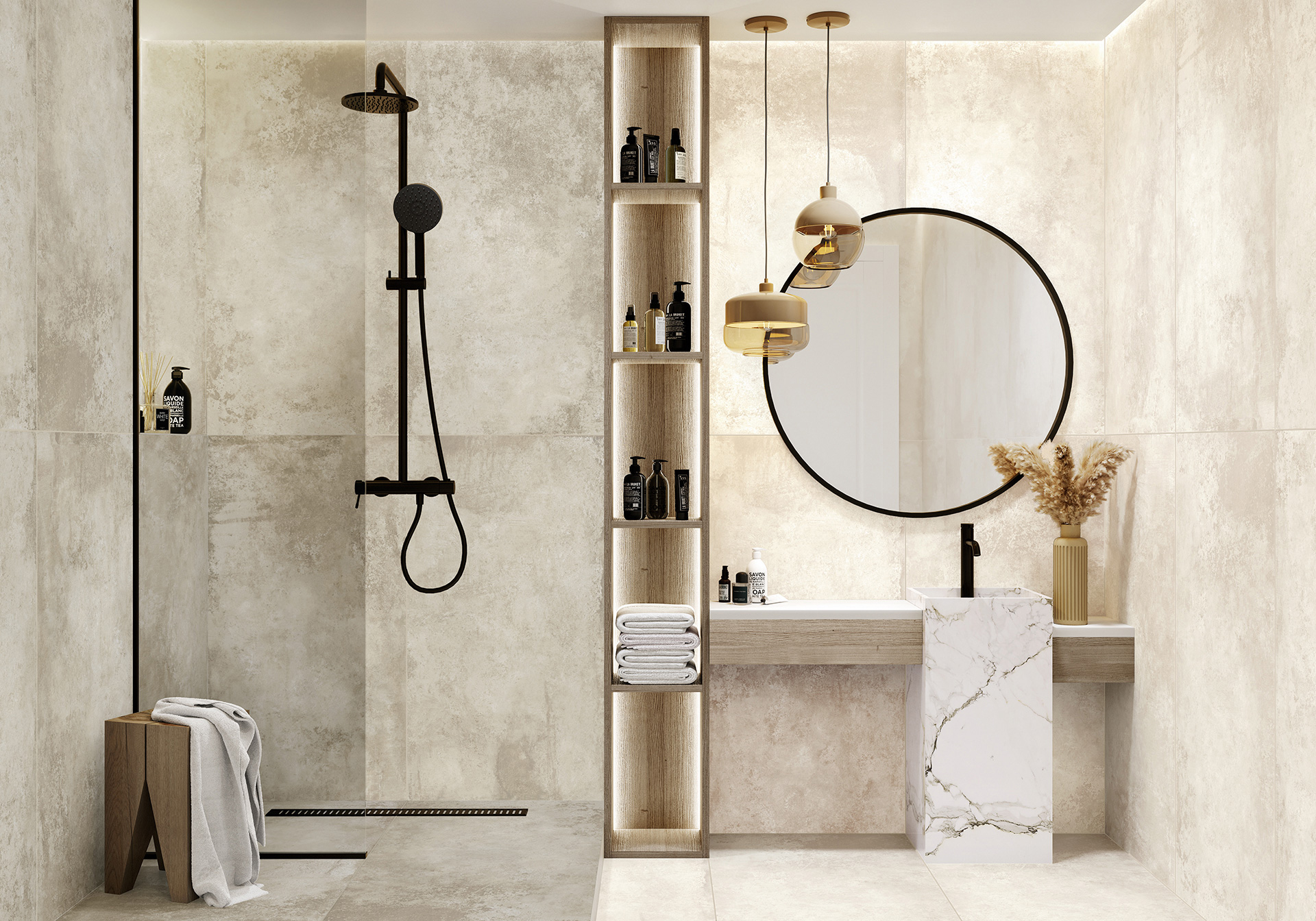 Керамогранит Alma Ceramica Цементо GFA57CMT04R бежевый 57x57