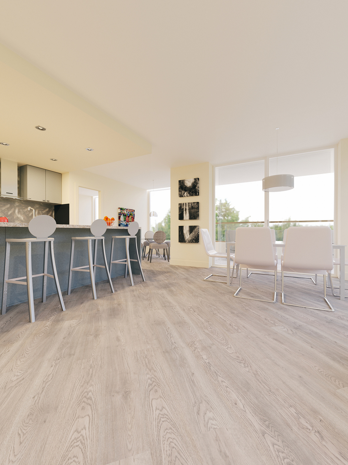 Кварцвиниловая плитка Fine Floor Light FF-1378 Дуб Гессен кварц винил напольный