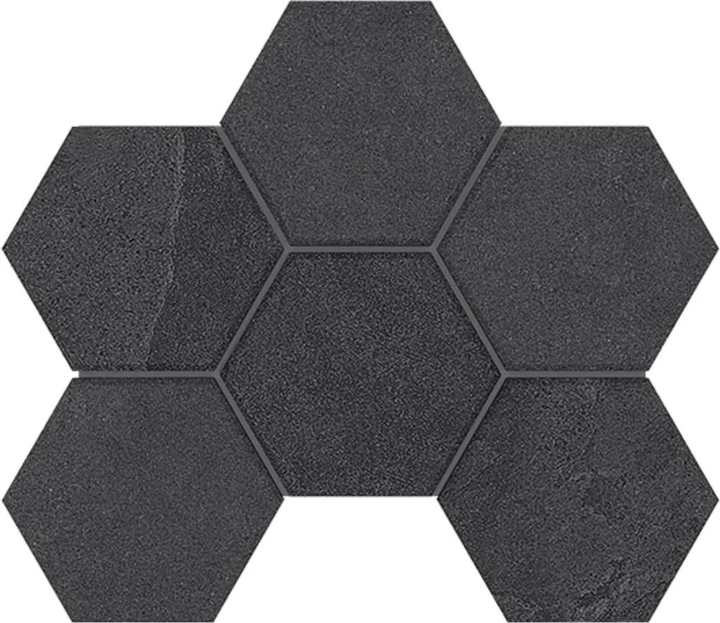 Мозаика Estima LN04/TE04 Luna Hexagon Black 25x28.5 черный