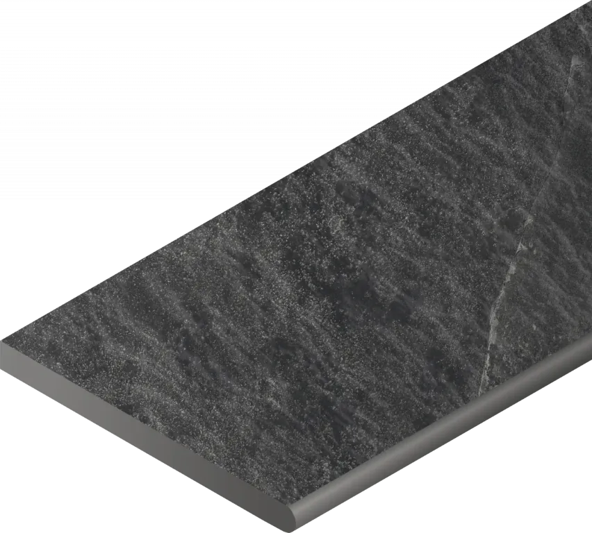 Бортик Italon Материя X2 Титанио закругленный правый 620090001206 черный 30x120