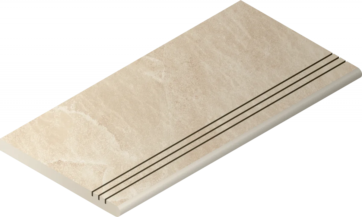 Ступень Italon Материя X2 Магнезио 120 закругленная грип 620040000202 бежевый 30x120