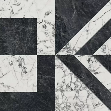 Керамогранит Kerama Marazzi SG013322R Бьянко Неро белый черный лаппатированный обрезной 119.5x119.5