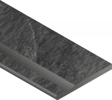 Бортик Italon Материя X2 Титанио с выемкой закругленный левый 620090001202 черный 30x120