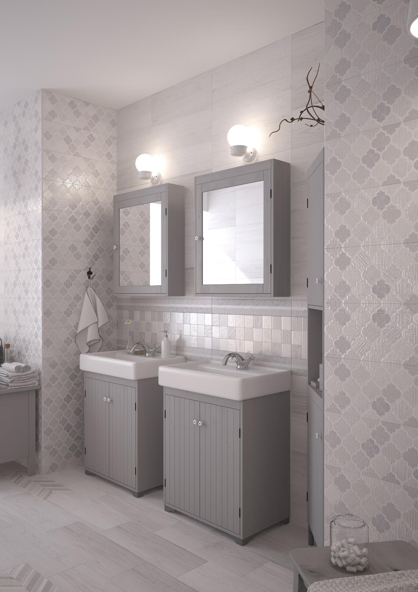 Декор Lasselsberger Норданвинд 1664-0153 серый 20x60