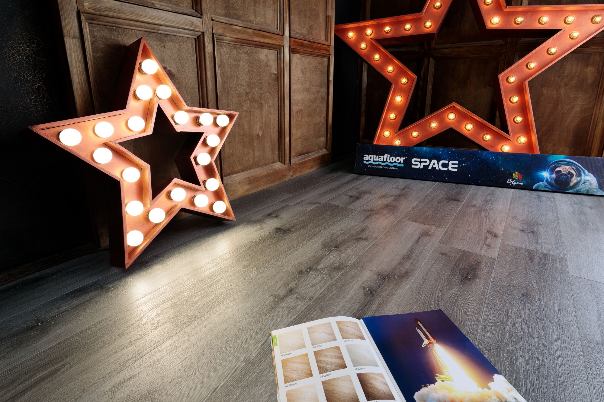 Кварцвиниловая плитка Aqua Floor Space AF4051SPC 1220x180 Дуб Светлый замковый кварц винил напольный