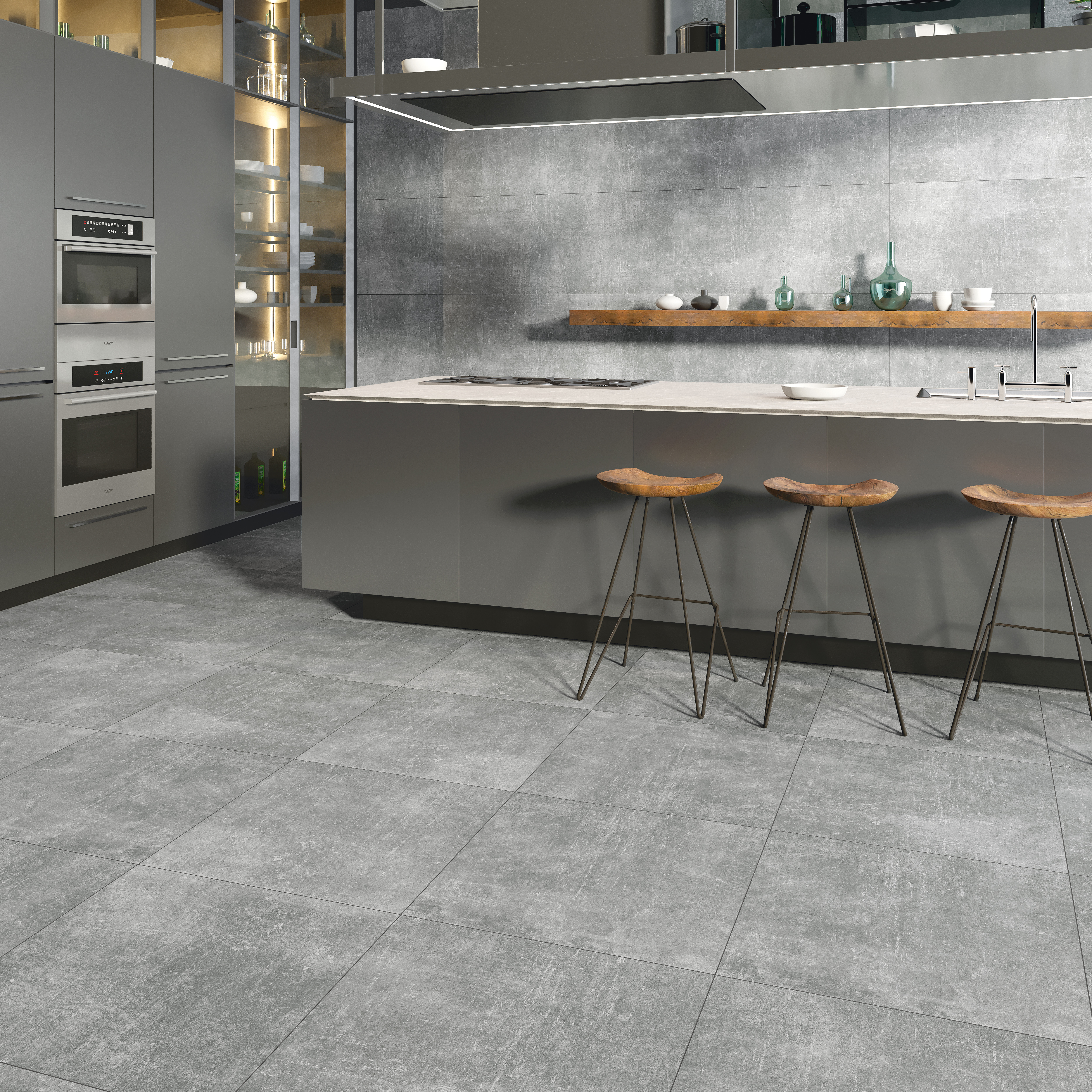 Керамогранит Идальго Cement Light Grey SR 60x120 серый