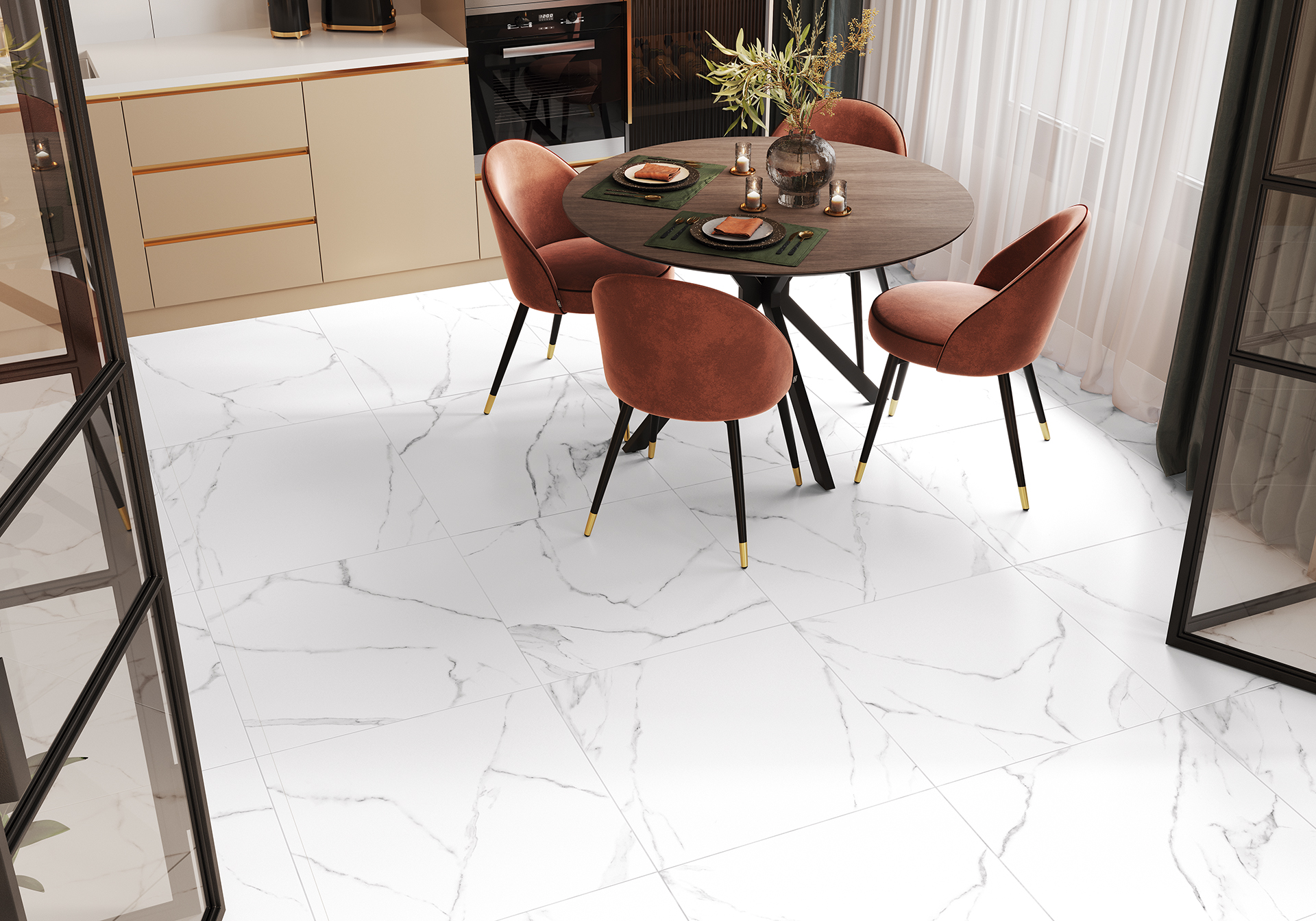 Керамогранит Alma Ceramica Мираж GFA114MRG00R белый 57x114