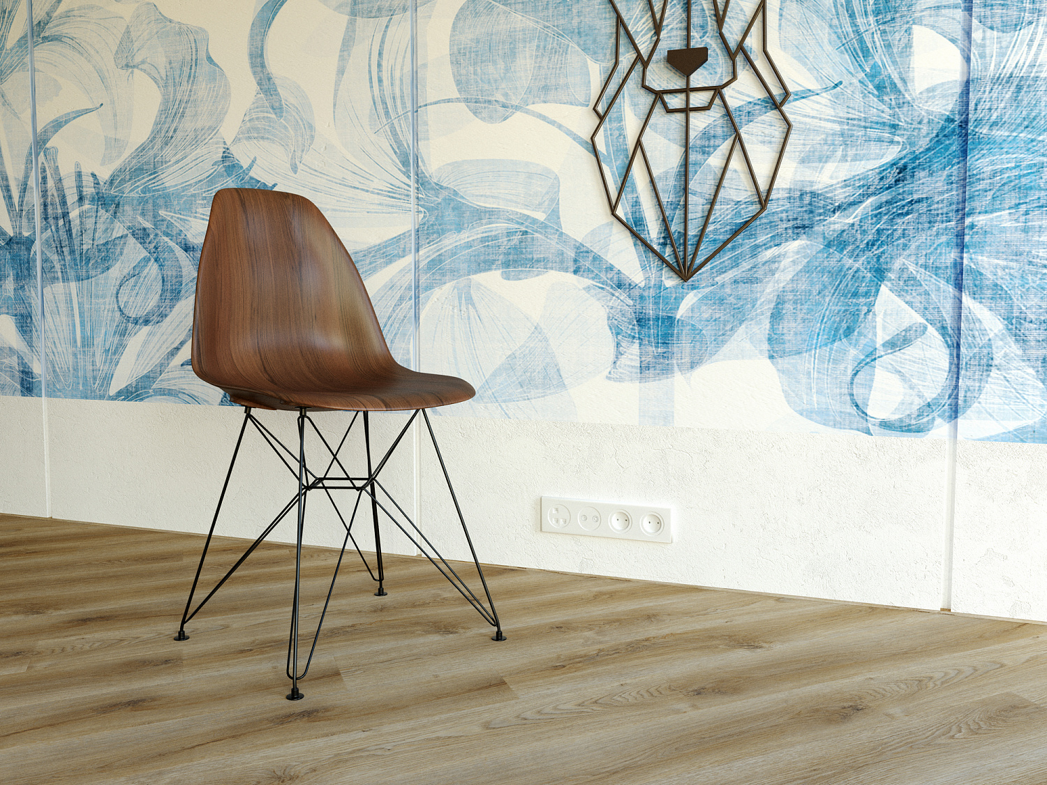 Кварцвиниловая плитка Fine Floor Strong FF-1267 Дуб Серен кварц винил напольный