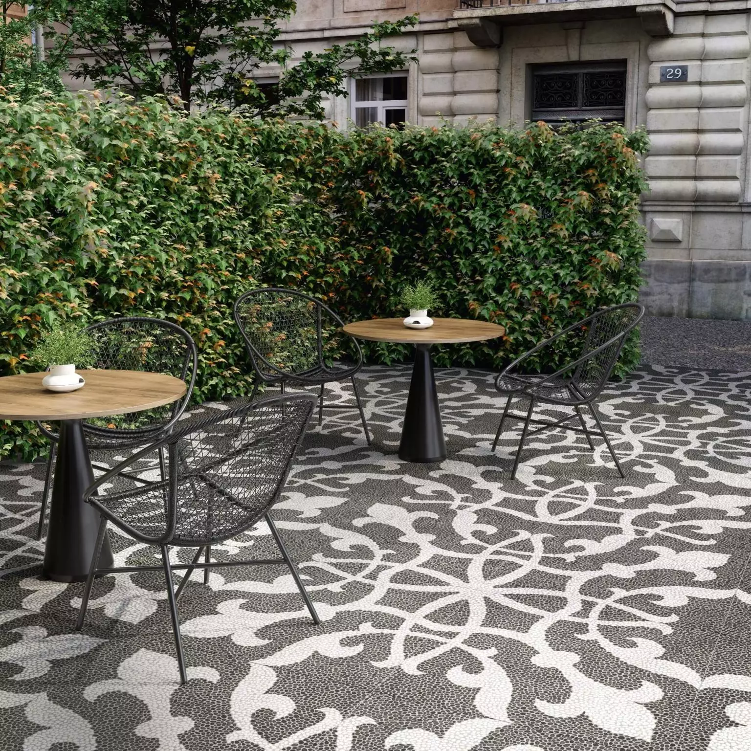 Керамогранит Kerama Marazzi DD843300R Багатти белый черный обрезной 80x80