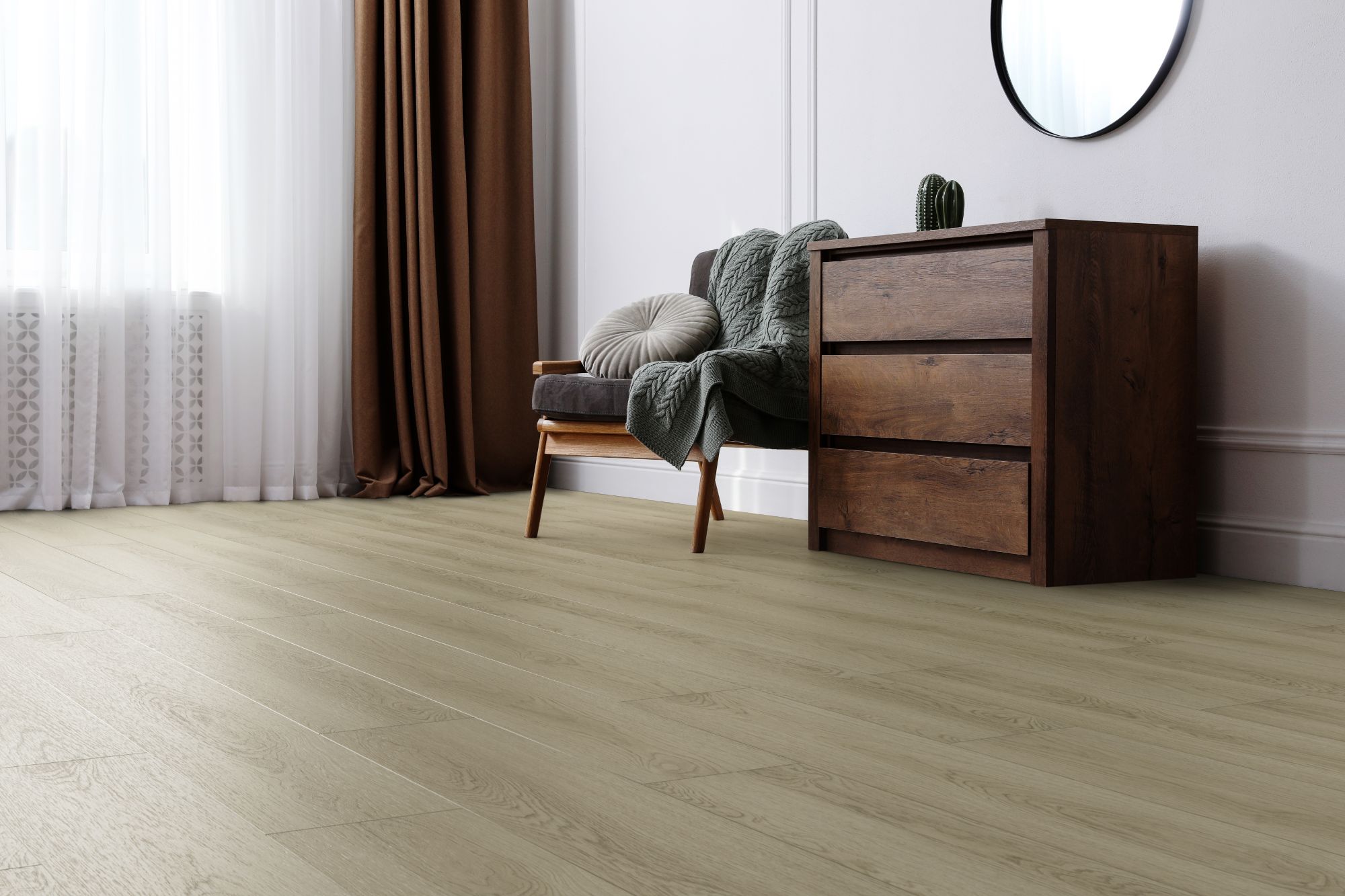 Кварцвиниловая плитка Aqua Floor Space Select XL AF4090SXL 1520x220 Дуб селект Темный замковый кварц винил напольный