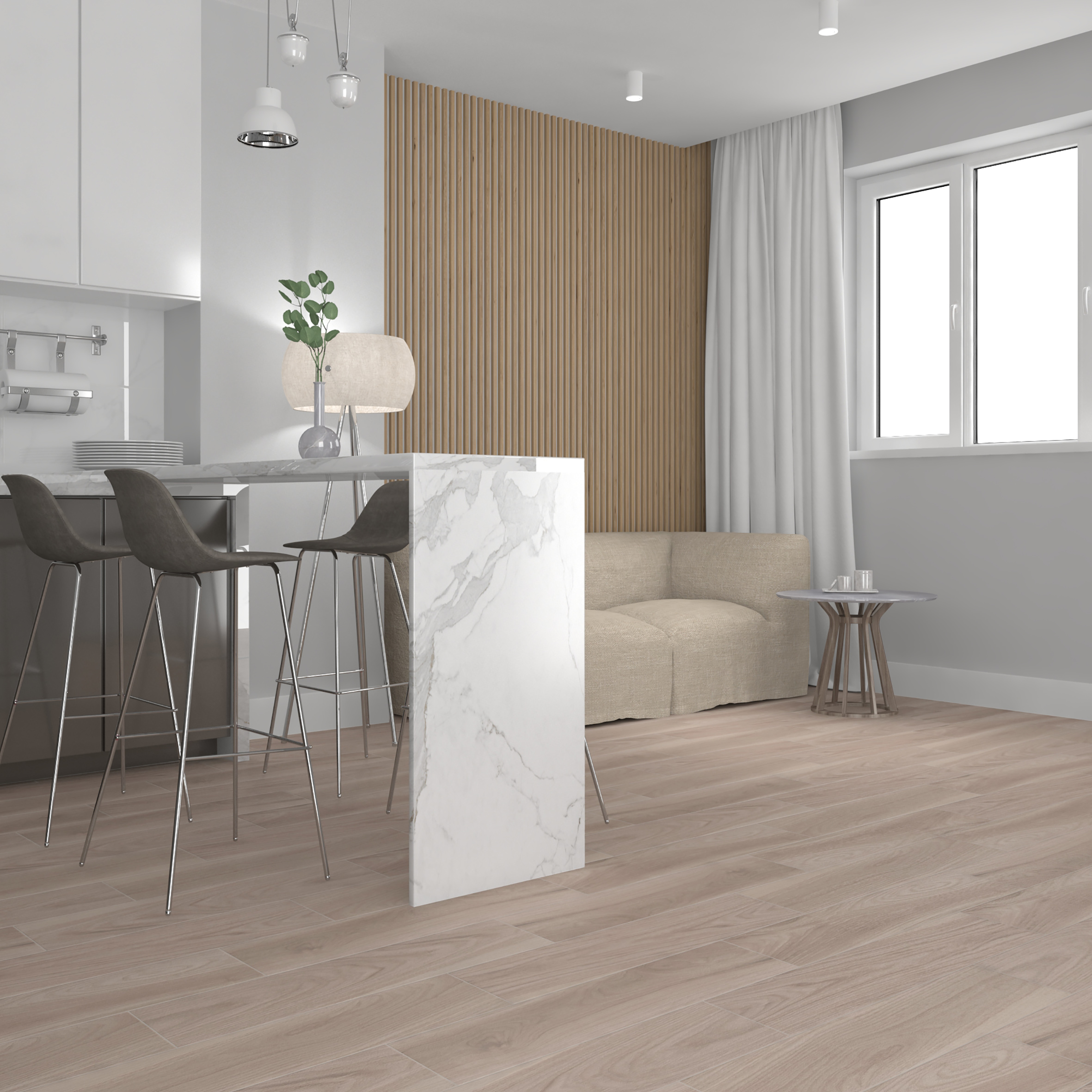 Керамогранит (SG707990R) Laparet Albero светло-бежевый 20x80 матовый