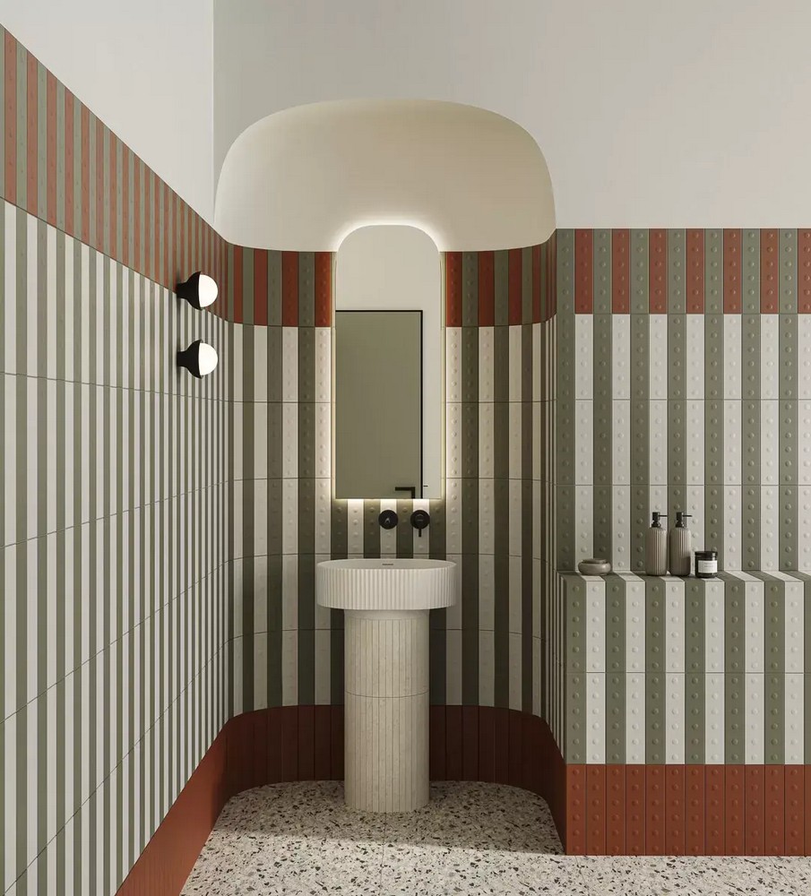 Керамическая плитка Kerama Marazzi KM26370 Медина 2 зеленый матовый структура 6x28.5