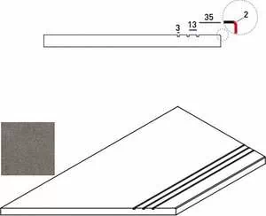 Ступень Italon Discover X2 Fume Bordo Grip Sx левый 30x60