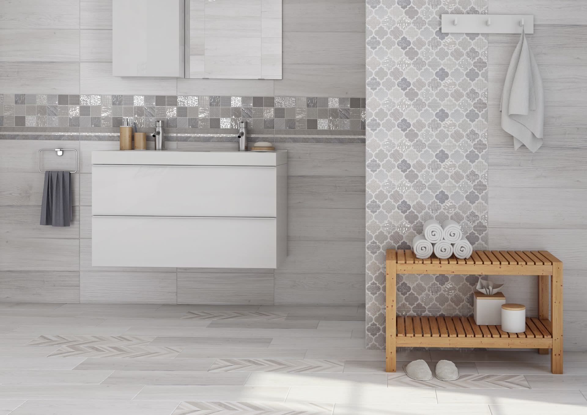 Декор Lasselsberger Норданвинд 1664-0153 серый 20x60