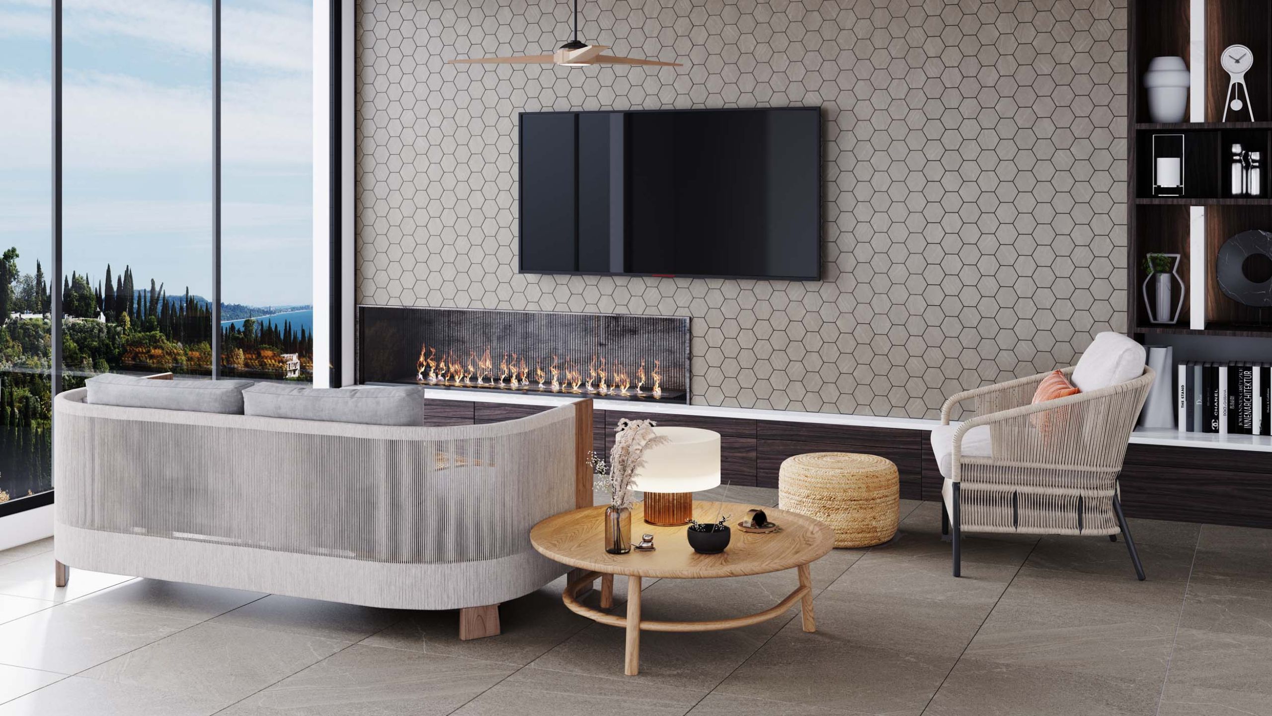 Мозаика Estima GB02 Gabbro Hexagon Grey 25x28.5 серый